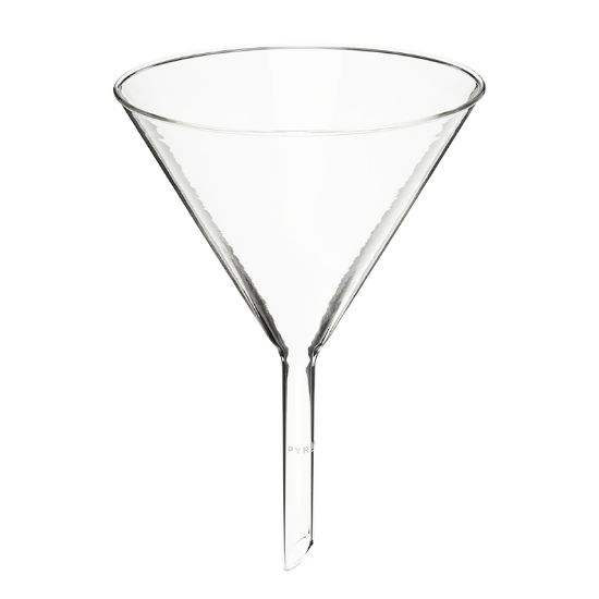 FUNNELS, PLAIN, 60° ANGLE, SHORT STEM, LARGE SIZE, PYREX®