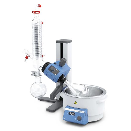 RV 3 V ROTARY EVAPORATOR WITH VERTICAL HIGH-EFFICIENCY CONDENSER GLASSWARE PACKAGE, 100-240VAC, 50/60HZ, IKA