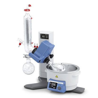 RV 8 V ROTARY EVAPORATOR WITH VERTICAL HIGH-EFFICIENCY CONDENSER GLASSWARE PACKAGE, 100-240VAC, 50/60HZ, IKA