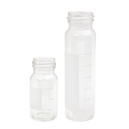 CLEAR SAMPLE VIALS WITH GRADUATIONS AND MARKING SPOT, VIAL ONLY, LAB-PAC