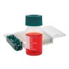 CG-4904-G01: 20ML GRADUATED VIALS WITH MARKING SPOT, 28MM OD X 57MM HEIGHT, 24-400 THREAD SIZE, GREEN OPEN TOP CAP, TFE SEPTA, CLEAR PETG TRAY
