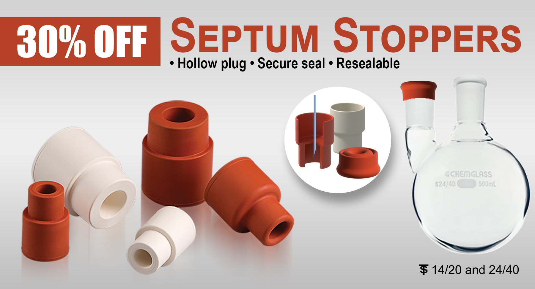 30% Off Rubber Septum Stoppers