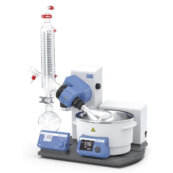RV 10 DIGITAL V ROTARY EVAPORATOR WITH VERTICAL HIGH-EFFICIENCY CONDENSER GLASSWARE PACKAGE, 100-240VAC 50/60HZ, IKA