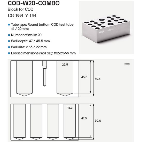 ECODRYBLOCK BLOCKS FOR ROUND BOTTOM COD CHEMICAL OXYGEN DEMAND TEST ...