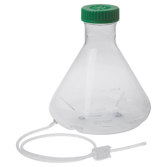 3L MEDIA TRANSFER VESSEL WITH A BARBED FITTING, WELDABLE C-FLEX TUBING, PLUGGED, BAFFLED BOTTOM, STERILE