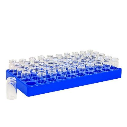 RACK, VIAL, POLYPROPYLENE, 20 AND 40ML SCINTILLATION, REACTION OR SAMPLE VIAL, 50-PLACE