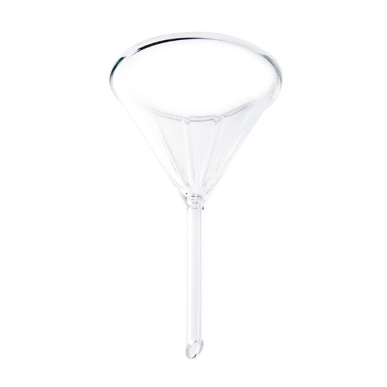 FUNNELS, FLUTED, 60° ANGLE, SHORT STEM, PYREX®