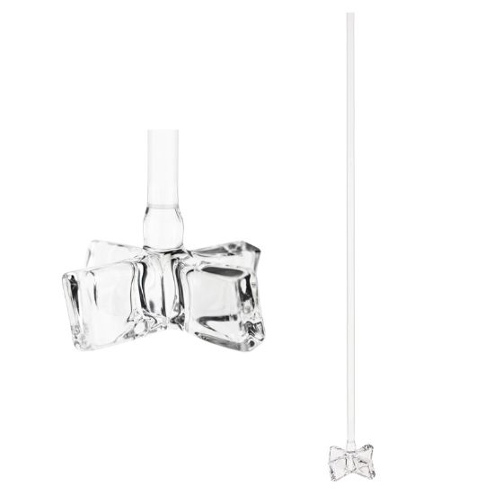 STIRRING SHAFTS, GROUND, 6MM, FOUR-BLADE 15°, GLASS AGITATOR, CHEMRXNHUB COMPACT REACTORS