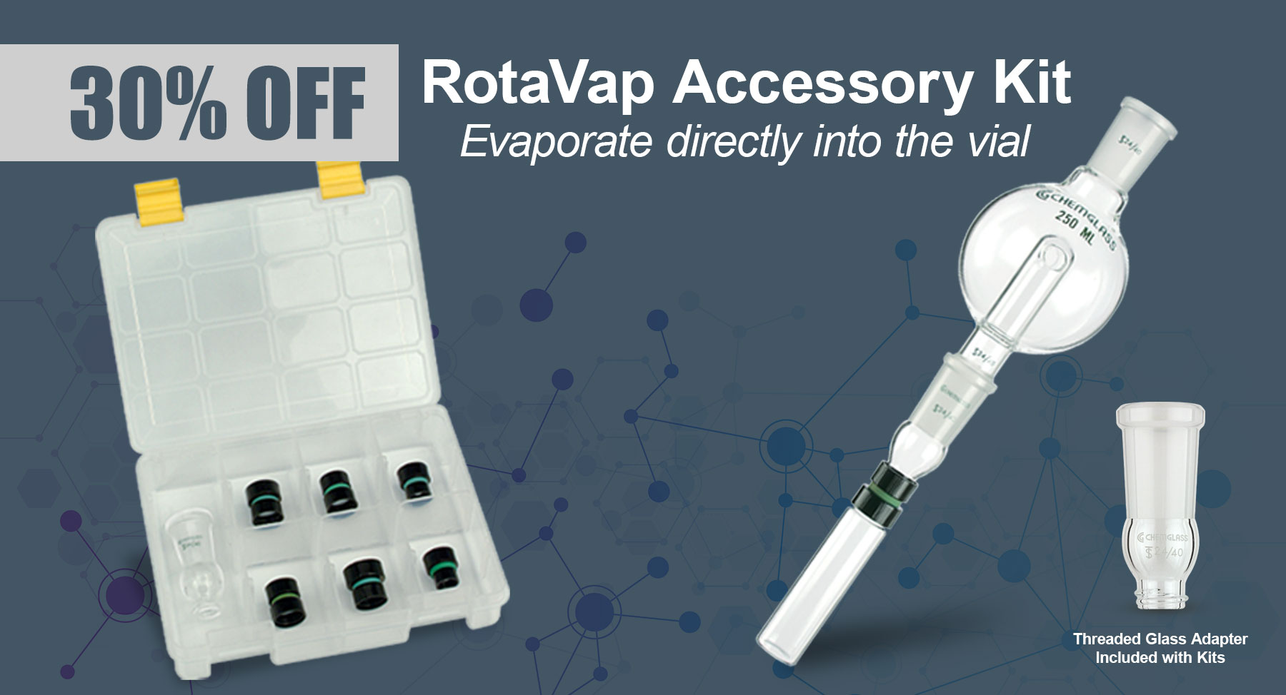 30% OFF Rotavap Vial Adapter Kit