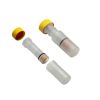 POLYPROPYLENE 12 X 32MM FILTER VIALS WITH HOLD -UP VOLUME, 0.5ML WITH PRE-SLIT PTFE/SILICONE LINED YELLOW POLYPROPYLENE SNAP CAPS