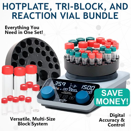 AREX 5 ADVANCE MAGNETIC HOT PLATE STIRRER AND TRI-BLOCK™ REACTION BLOCK COMBO BUNDLES