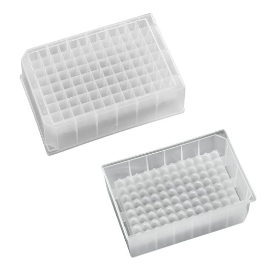 MICROPLATE, 96 WELL, 1ML, DEEP SQUARE, V-BOTTOM,  POLYPROPYLENE, DNASE/ RNASE FREE, PORVAIR, 5/BAG, 50/CASE